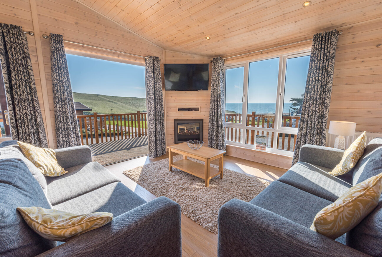 interior of golden cap holiday park lodge