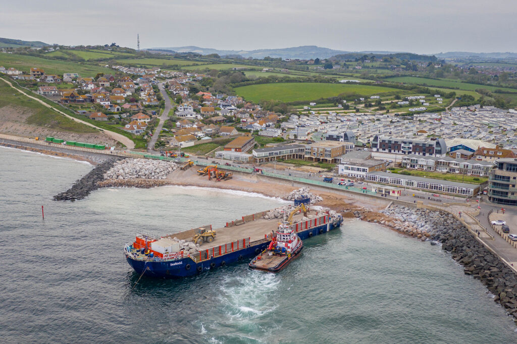 Coastal defence works at West Bay Dorset