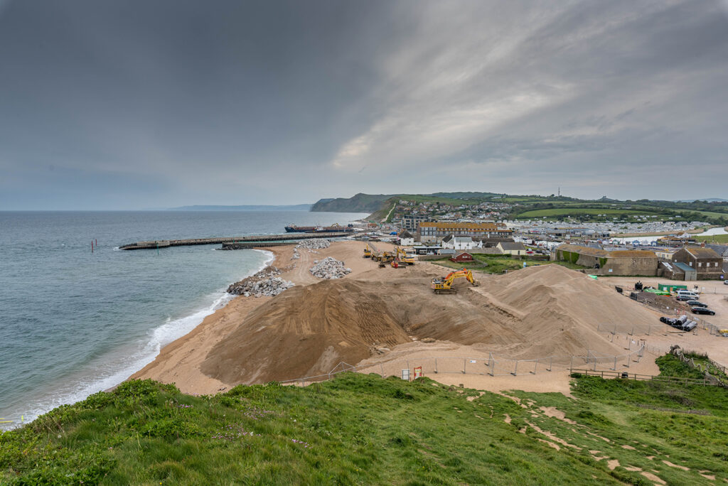 Coastal defence works at West Bay Dorset