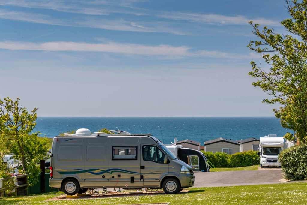 Campervan pitches. UK staycations at Golden Cap