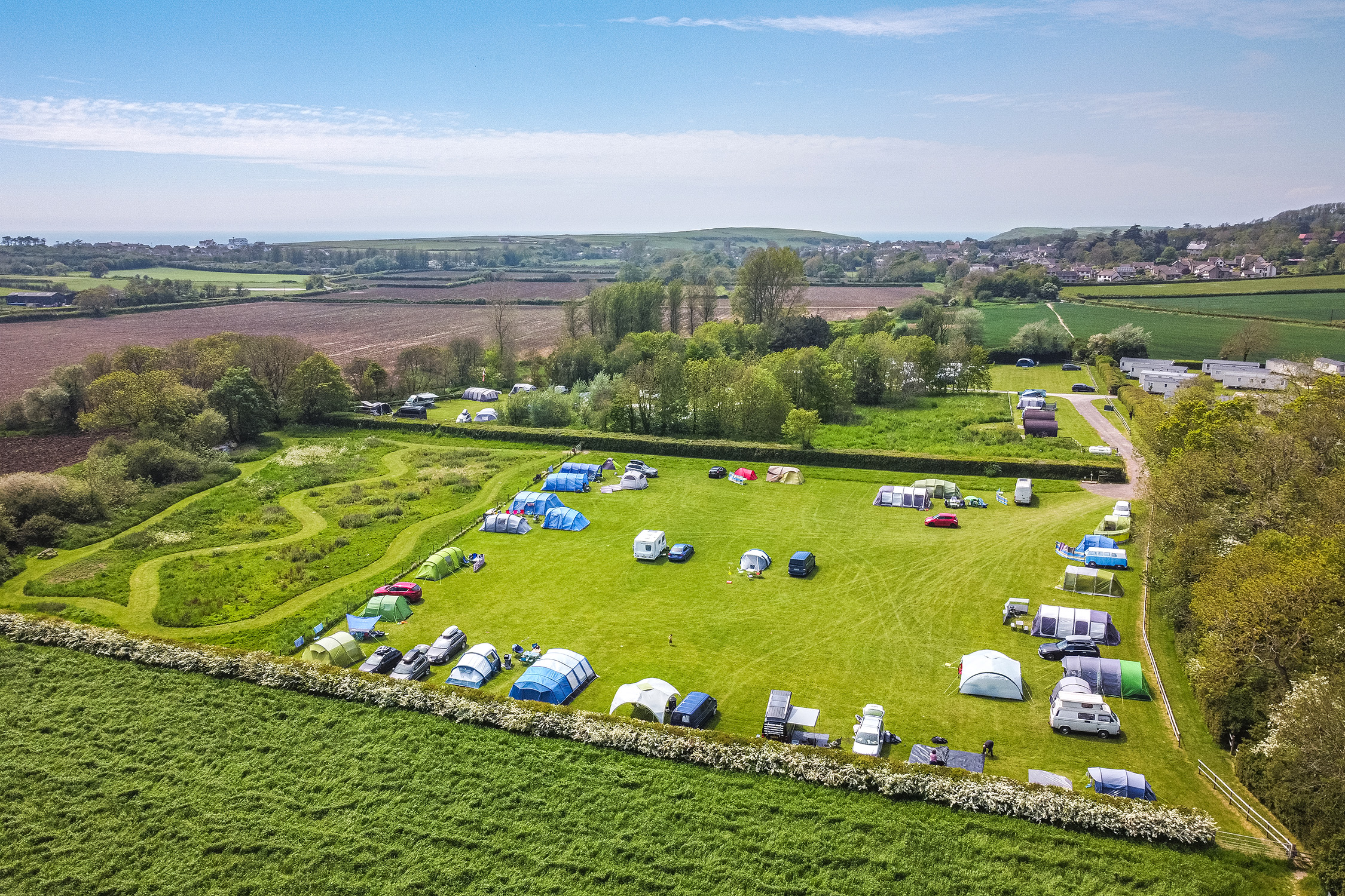 aerial view of graston copse holiday park