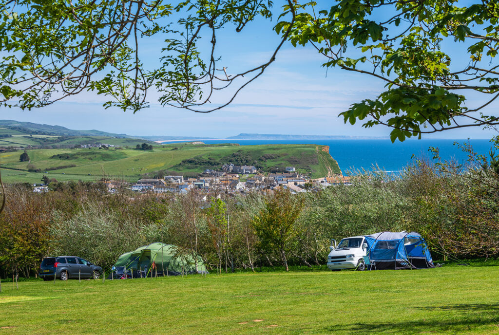 highlands end camping meadow in dorset