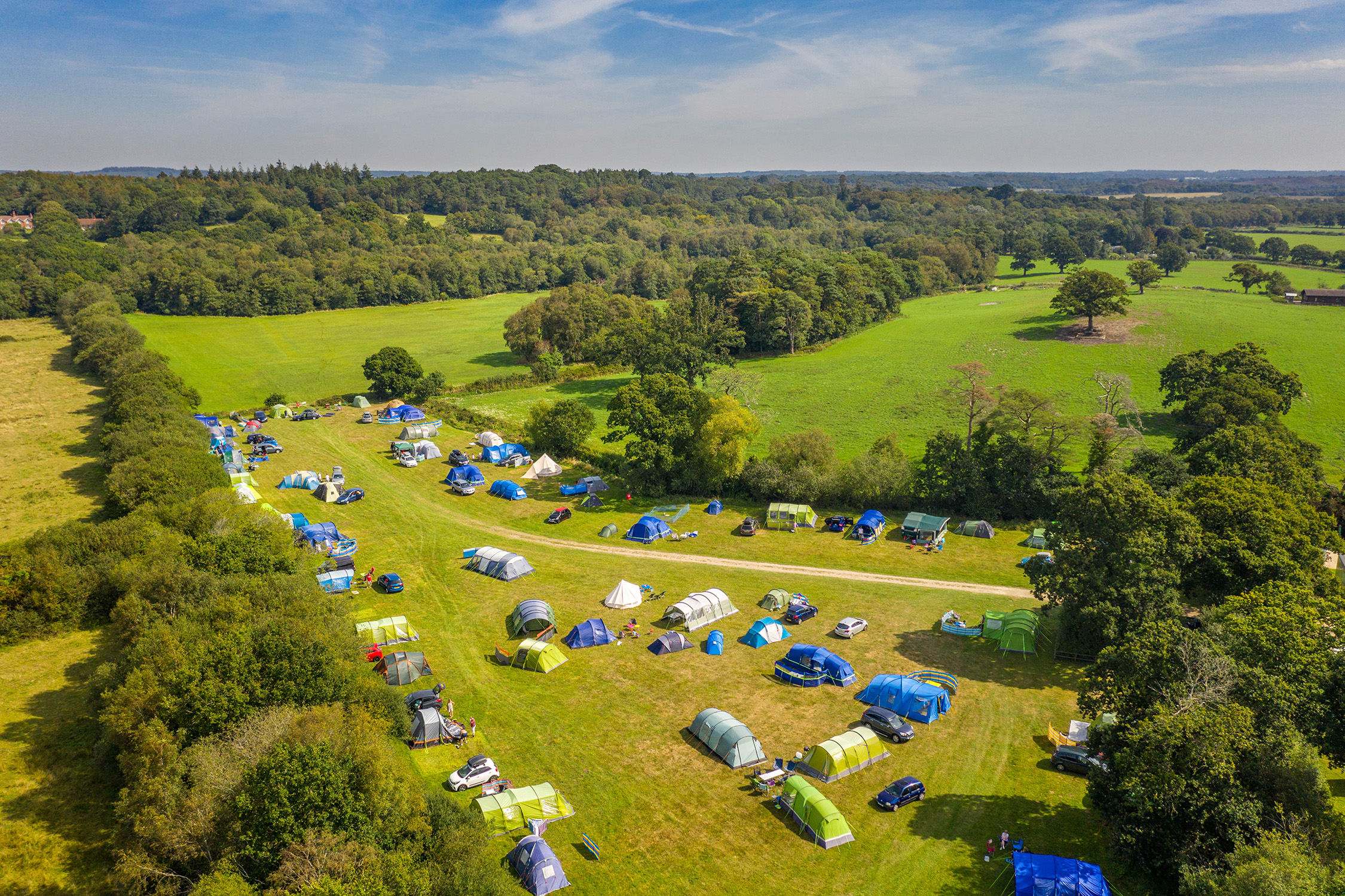 scenic view of camping pitches at sandyholme holiday park in dorset south west england